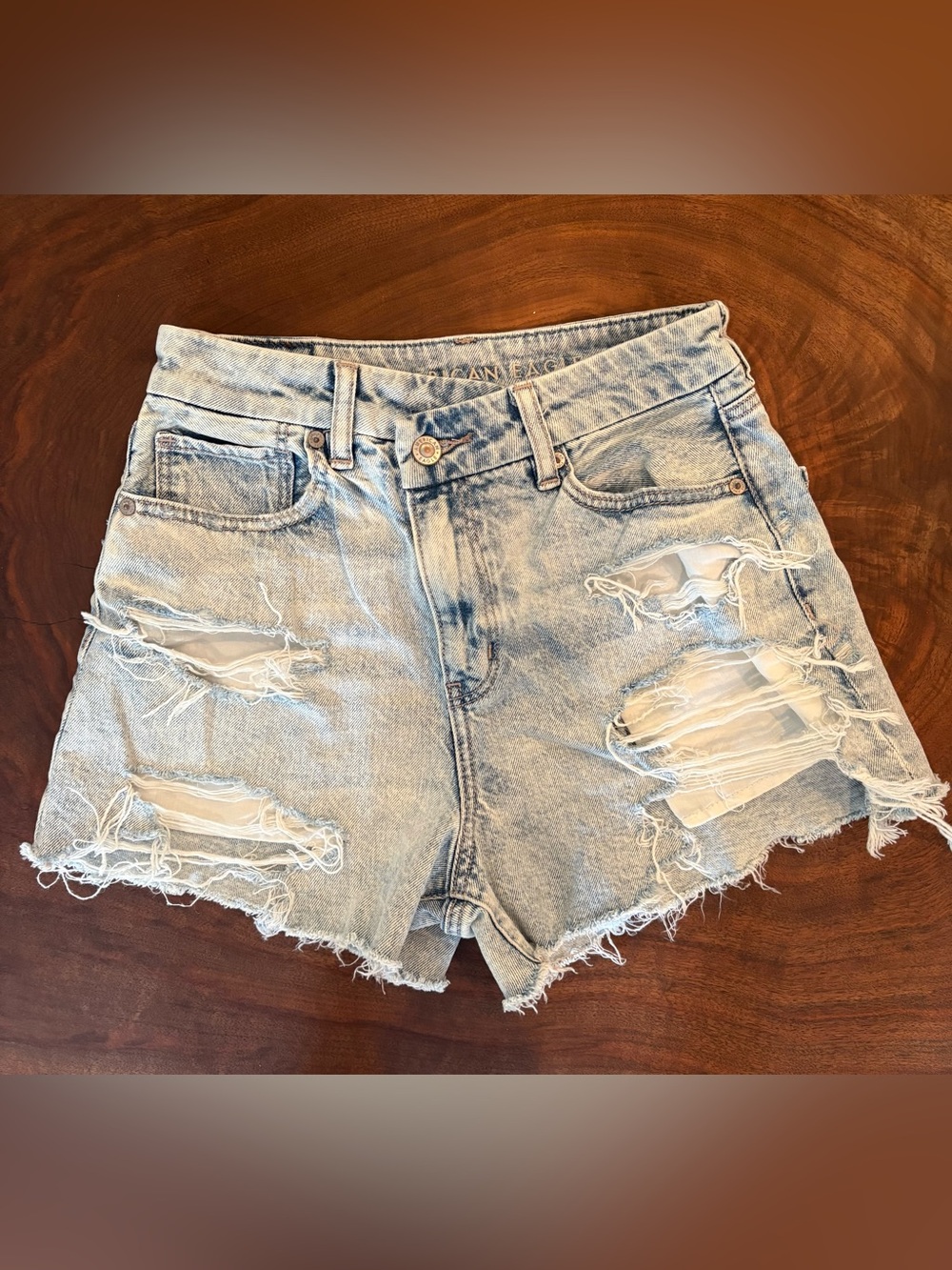 American Eagle strigid high waisted jean shorts size 2
